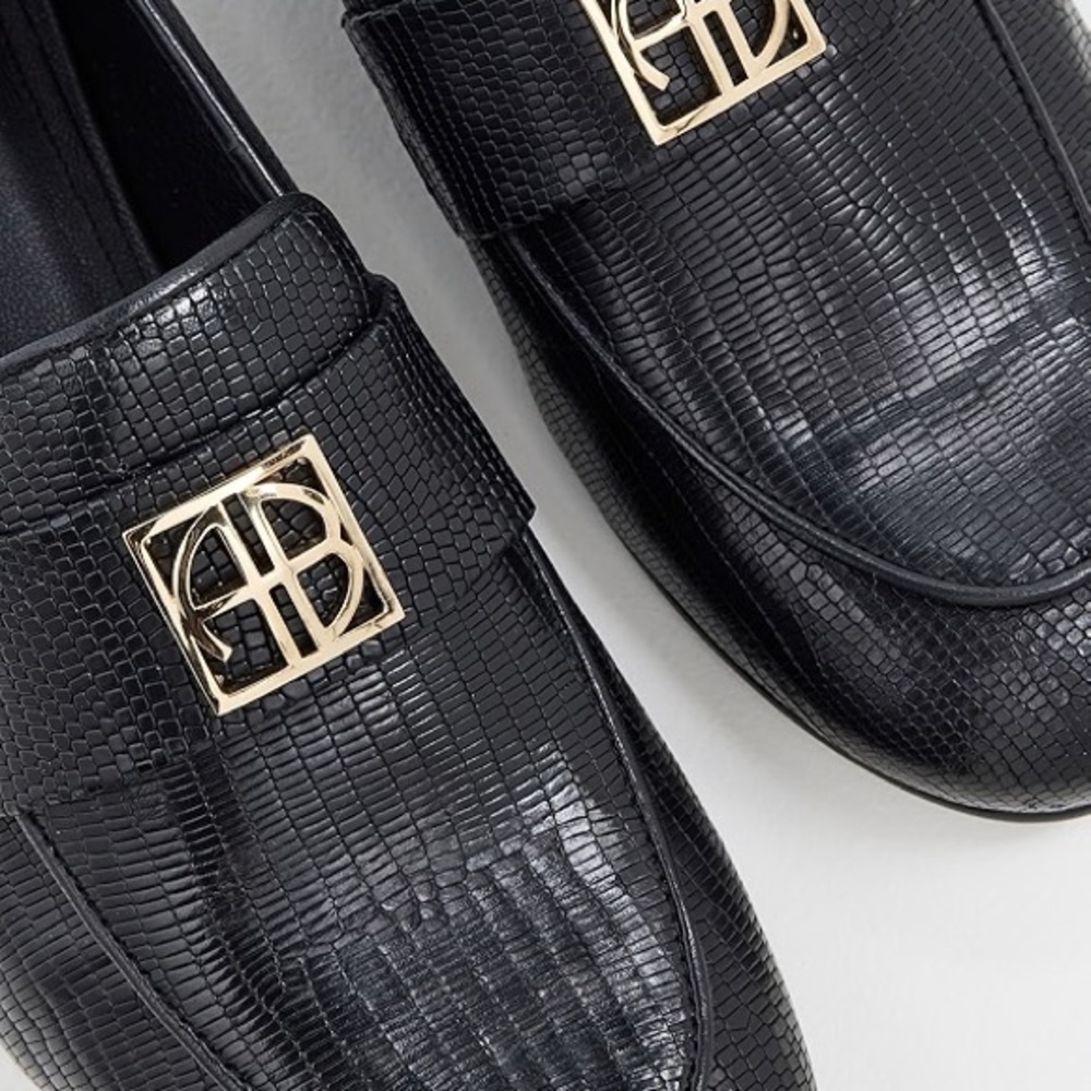 New Anine Bing Corrine Loafers Black Mini Embossed Size EU40 - Picture 3 of 7